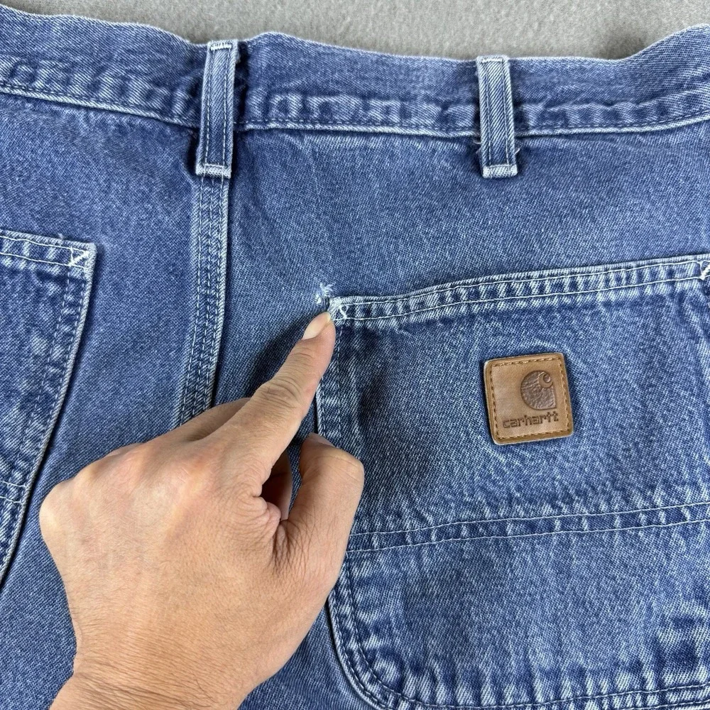 Carhartt Carpenter Jeans 34x30 Men's Blue B13 DST Dungaree Fit Denim Work Pants